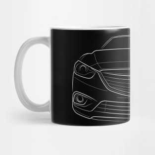 Front/profile - Mazda 6 GT - stencil, white Mug